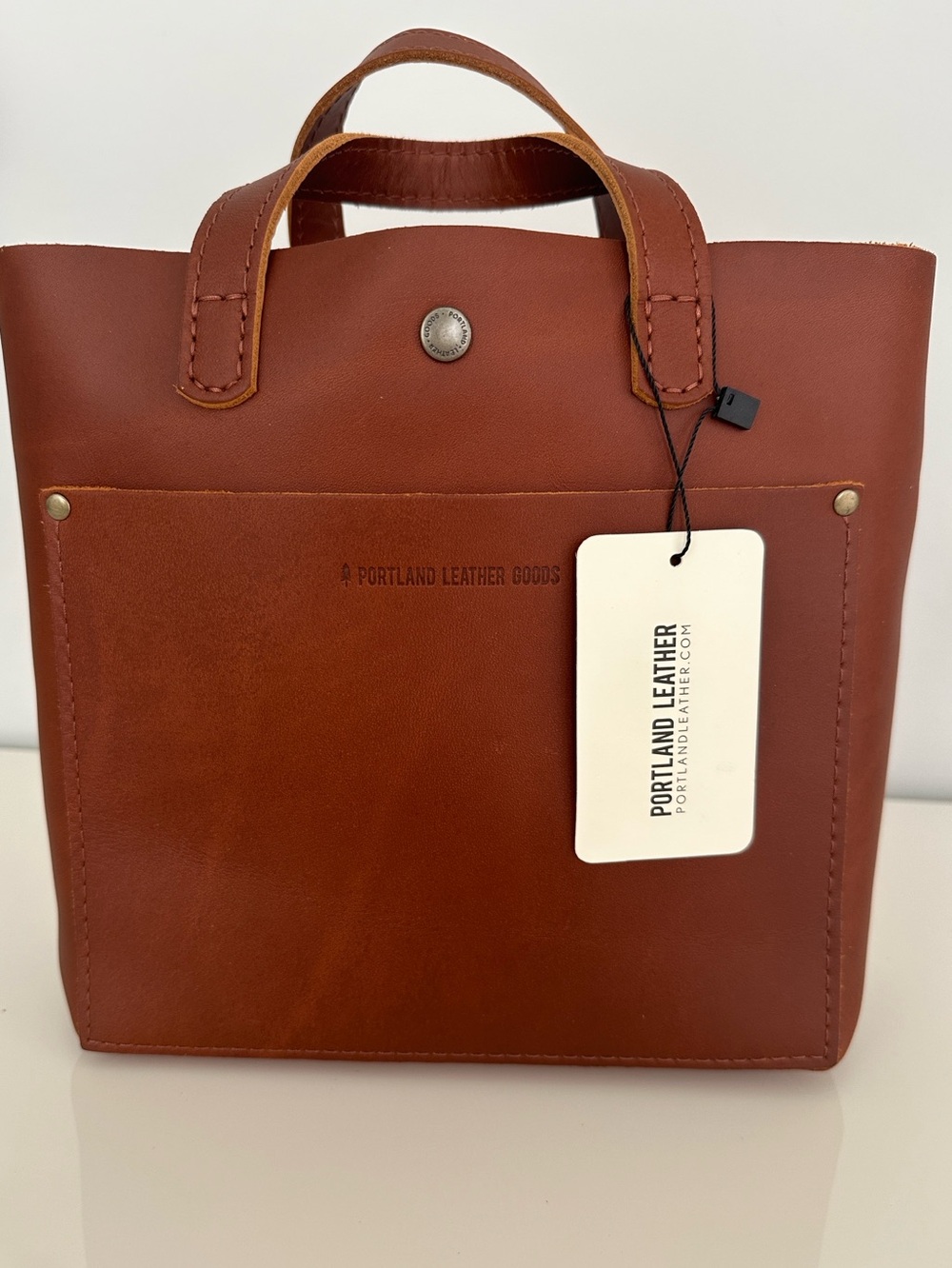 NWT Portland Leather Goods Mini Crossbody Tote Bag in Honey - Picture 2 of 16